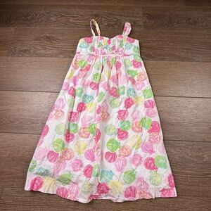 VINTAGE Lilly Pulitzer Girls Multi-Color Seashell Sundress Sleeveless Size 10